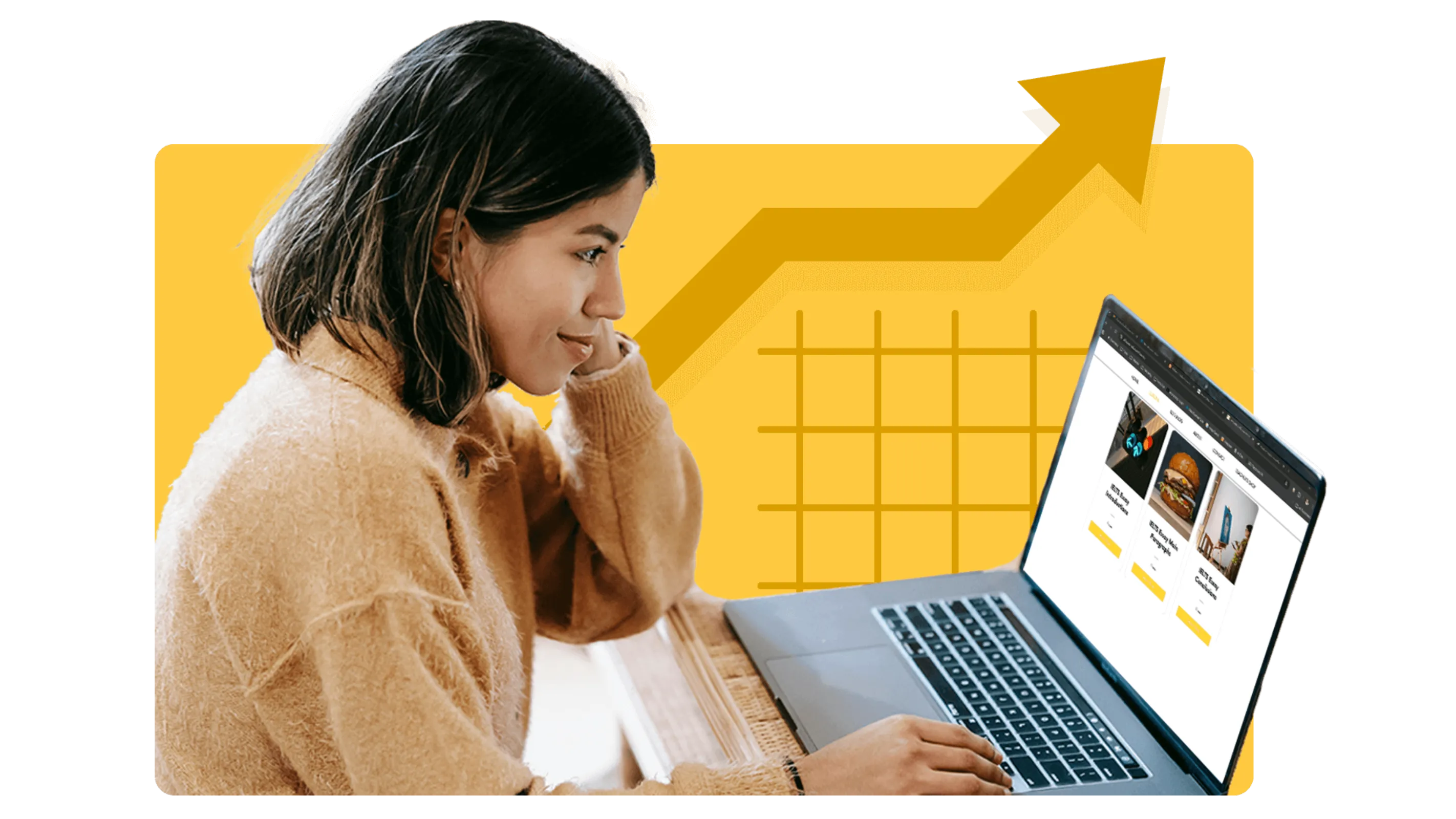 Student studying IELTS online